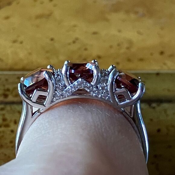 Red Labradorite Sterling Silver Ring Size 7.75 - Picture 2 of 9